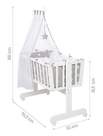 Culla con biancheria completa con stampa stelle – ROBA "Little Stars