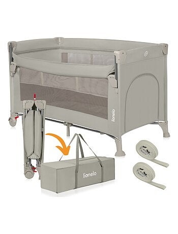 Culla da viaggio LIONELO Ellen 3 in 1 - Lettino da viaggio - Box - Materasso ad alta densità - Ruote