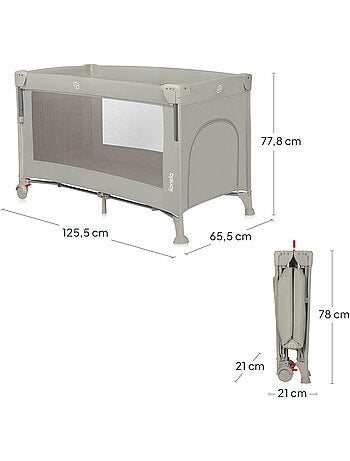 Culla da viaggio LIONELO Ellen 3 in 1 - Lettino da viaggio - Box - Materasso ad alta densità - Ruote
