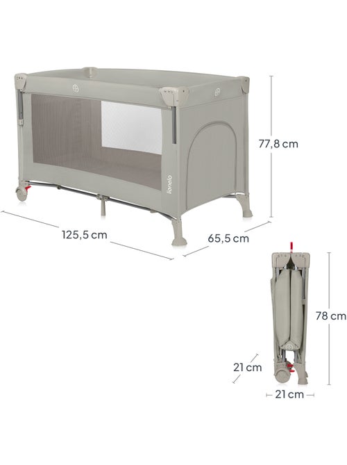 Culla da viaggio LIONELO Ellen 3 in 1 - Lettino da viaggio - Box - Materasso ad alta densità - Ruote - Kiabi