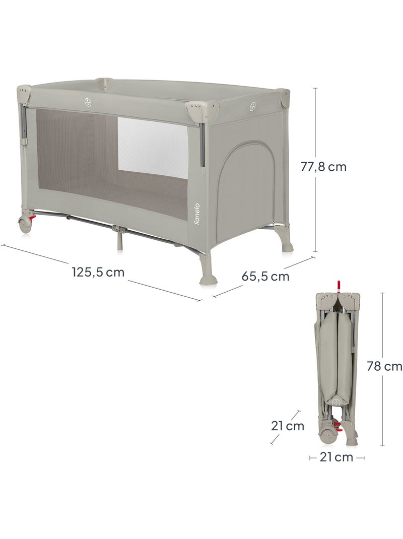 Culla da viaggio LIONELO Ellen 3 in 1 - Lettino da viaggio - Box - Materasso ad alta densità - Ruote Beige - Kiabi