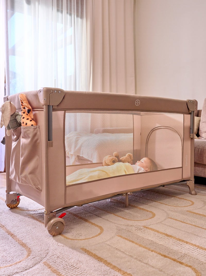 Culla da viaggio LIONELO Ellen 3 in 1 - Lettino da viaggio - Box - Materasso ad alta densità - Ruote Grigio - Kiabi