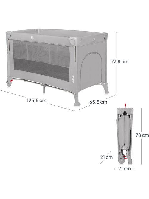 Culla da viaggio LIONELO Ellen 3 in 1 - Lettino da viaggio - Box - Materasso ad alta densità - Ruote - Kiabi