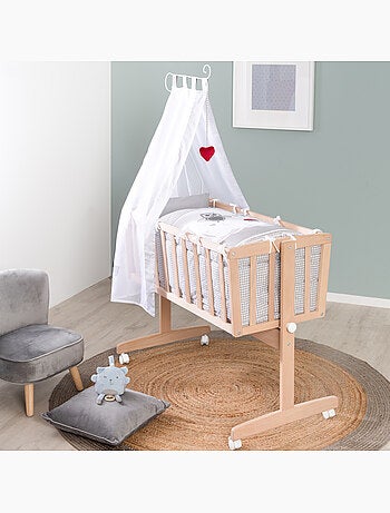 Culla in faggio bio con set completo – motivo civetta – "Roba Adam & Eule