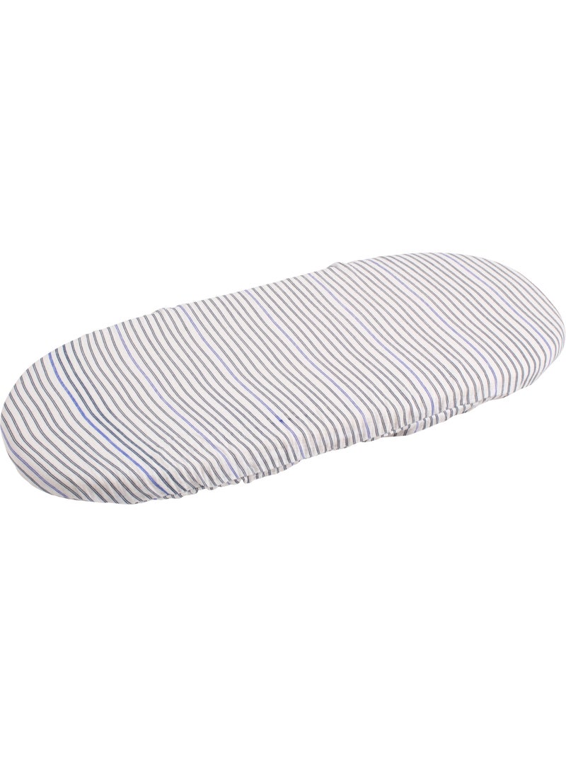 Culla in fibra naturale e rivestimento in tessuto con supporto in pino - SAUTHON Blu Bianco - Kiabi