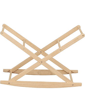 Culla in fibra naturale e rivestimento in tessuto con supporto in pino - SAUTHON