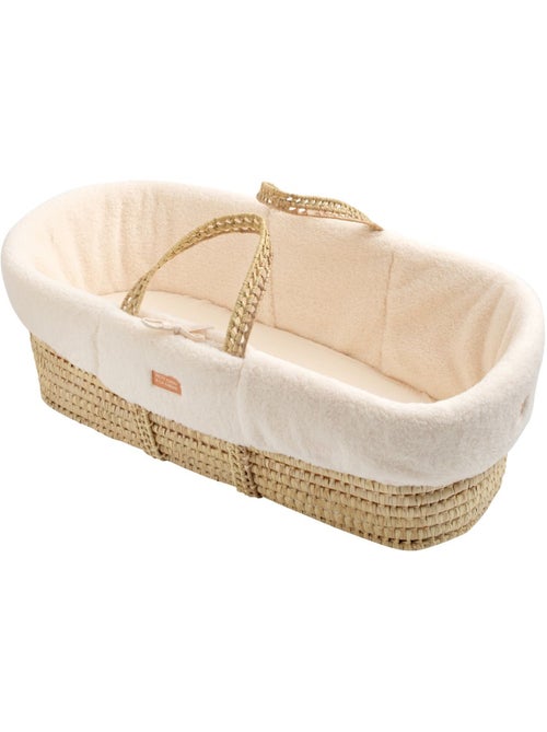Culla in fibra naturale e rivestimento in tessuto con supporto in pino - SAUTHON - Kiabi