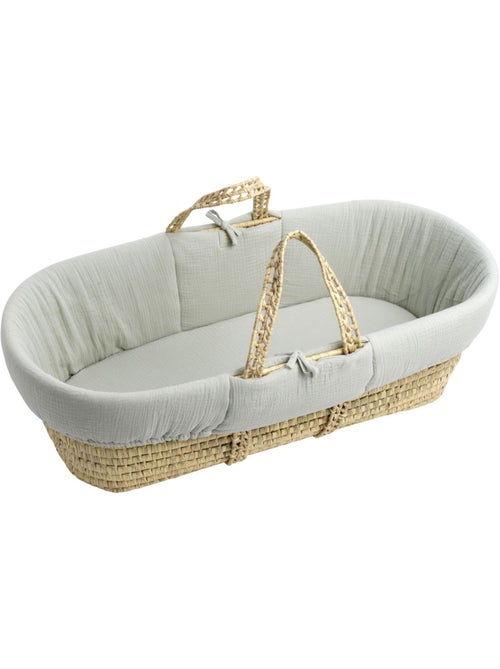 Culla in fibra naturale e rivestimento in tessuto con supporto in pino - SAUTHON - Kiabi