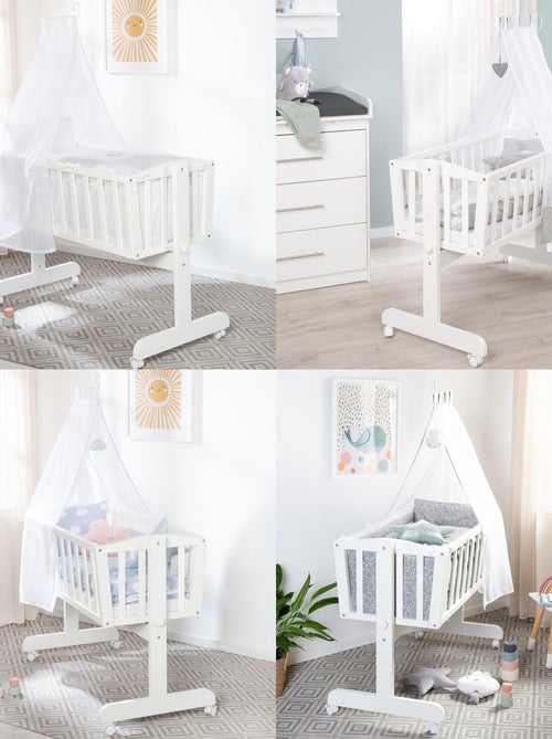 Culla in legno con ruote con freno e materasso – "Roba" - Kiabi