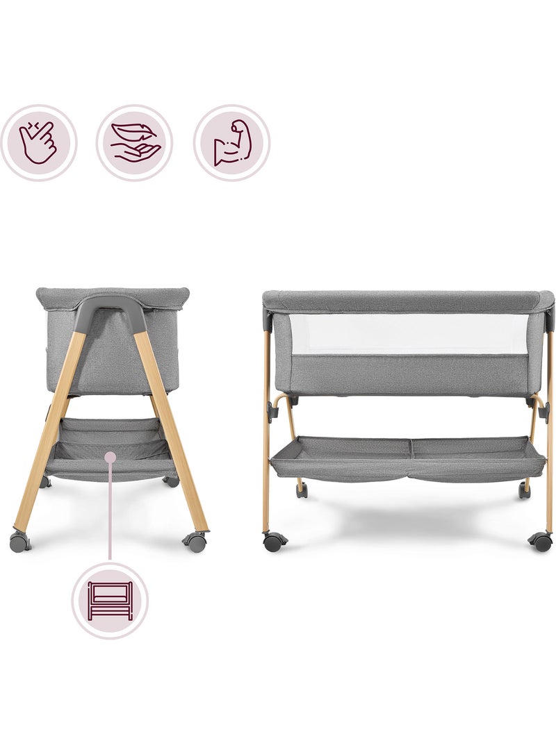 Culla neonato indipendente con materasso e lettino da viaggio pieghevole grigio – HyperMotion Grigio - Kiabi