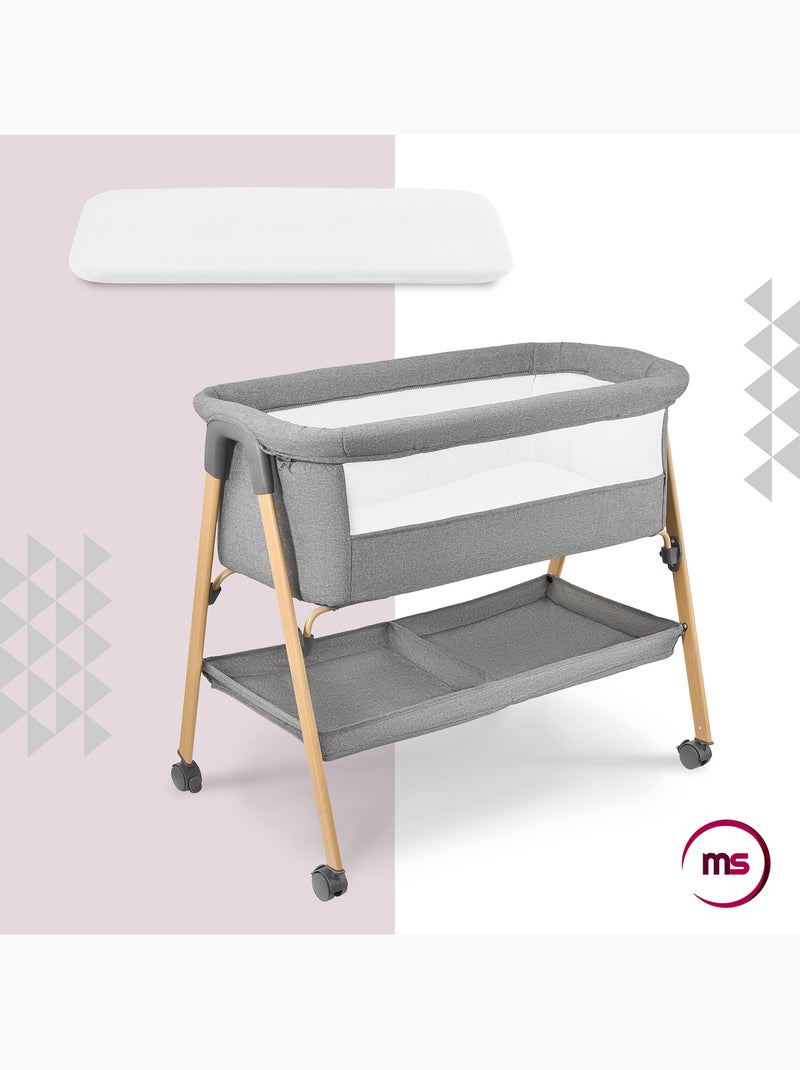 Culla neonato indipendente con materasso e lettino da viaggio pieghevole grigio – HyperMotion Grigio - Kiabi