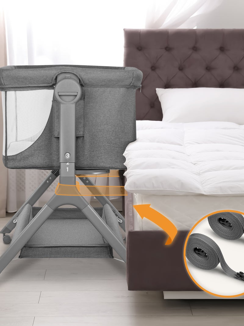 Culla per dormire insieme 3 in 1 LIONELO Leonie Plus - 0-9 kg - Altezza e inclinazione regolabili Grigio - Kiabi