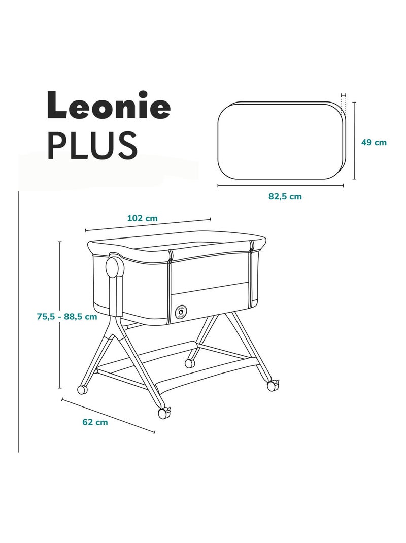 Culla per dormire insieme 3 in 1 LIONELO Leonie Plus - 0-9 kg - Altezza e inclinazione regolabili Grigio - Kiabi
