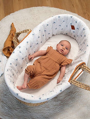 Culla per neonati con materasso, rivestimento e fitted sheet, bleuet | SEVIRA KIDS