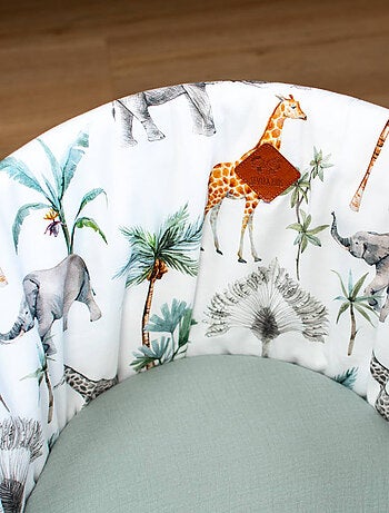 Culla per neonato con materasso, rivestimento e lenzuolo con angoli, safari | SEVIRA KIDS