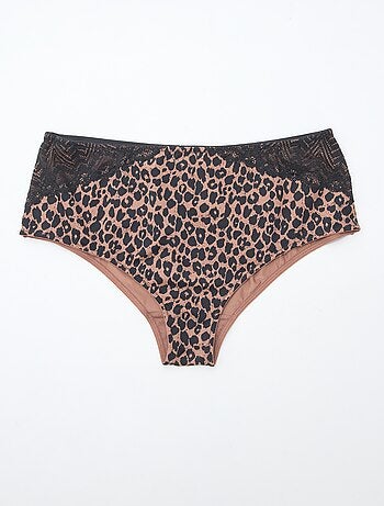 Culotte a vita alta con stampa leopardata