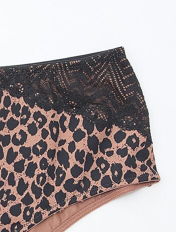 Culotte a vita alta con stampa leopardata