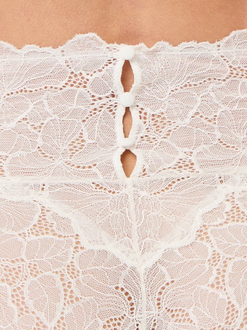 Culotte a vita alta in pizzo floreale - Kiabi