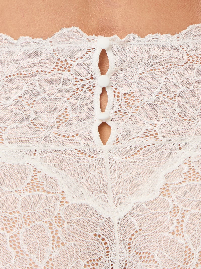 Culotte a vita alta in pizzo floreale Bianco - Kiabi