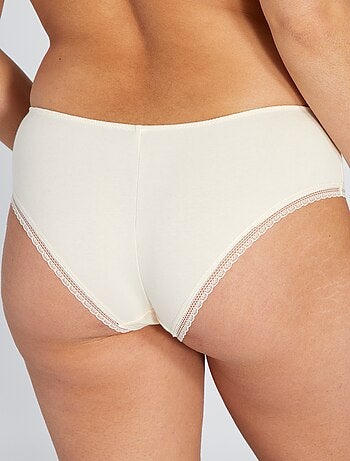 Culotte in cotone con passamaneria in pizzo