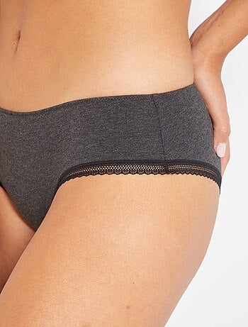 Culotte in cotone con passamaneria in pizzo