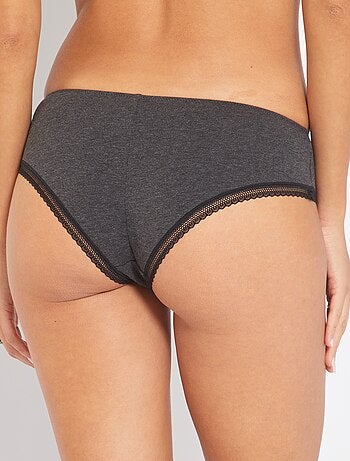 Culotte in cotone con passamaneria in pizzo