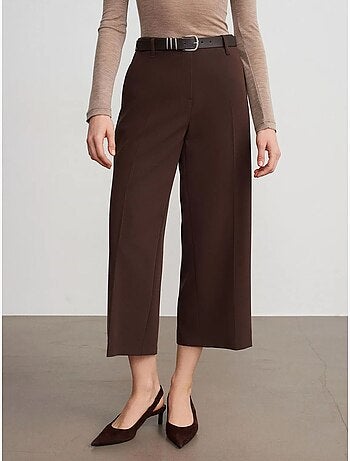 Culotte in crêpe a vita alta con cintura dilvin