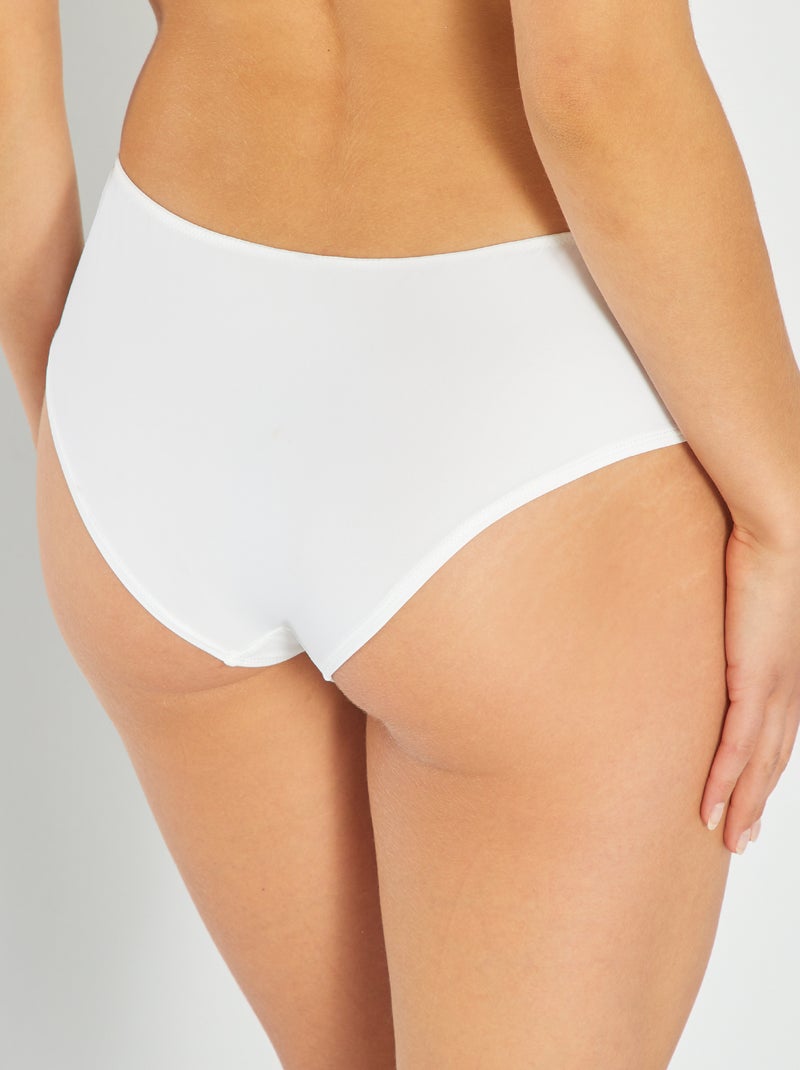 Culotte in microfibra e pizzo bianco - Kiabi