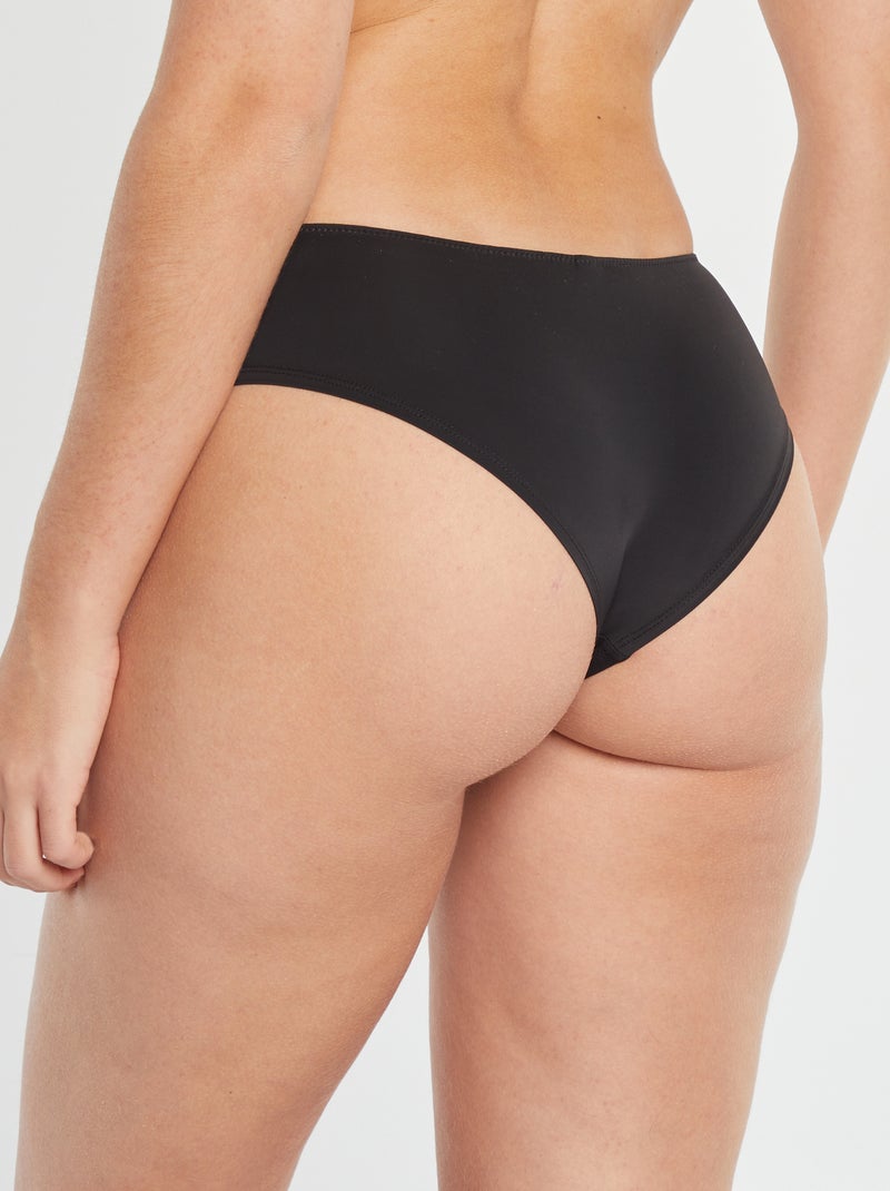 Culotte in microfibra e pizzo nero - Kiabi