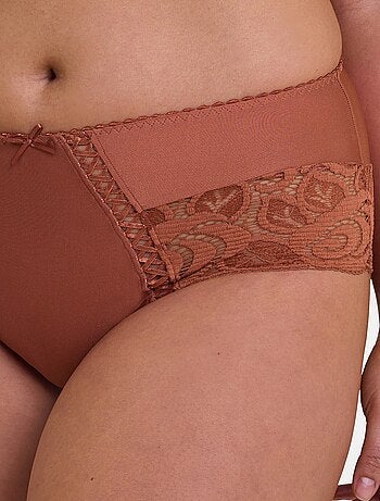 Culotte in microfibra e pizzo 'Sans complexe'
