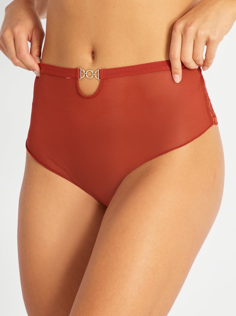 Culotte in pizzo e tulle ARANCIONE - Kiabi