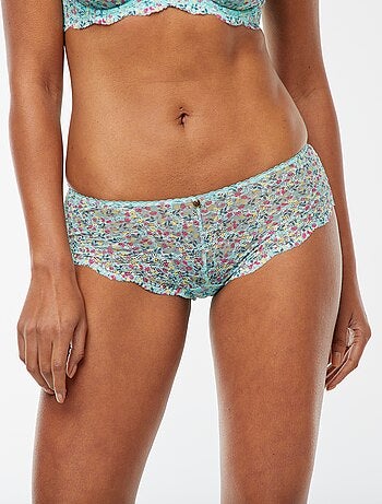 Culotte in pizzo floreale traforato