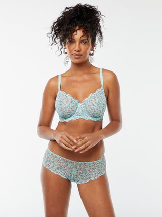 Culotte in pizzo floreale traforato