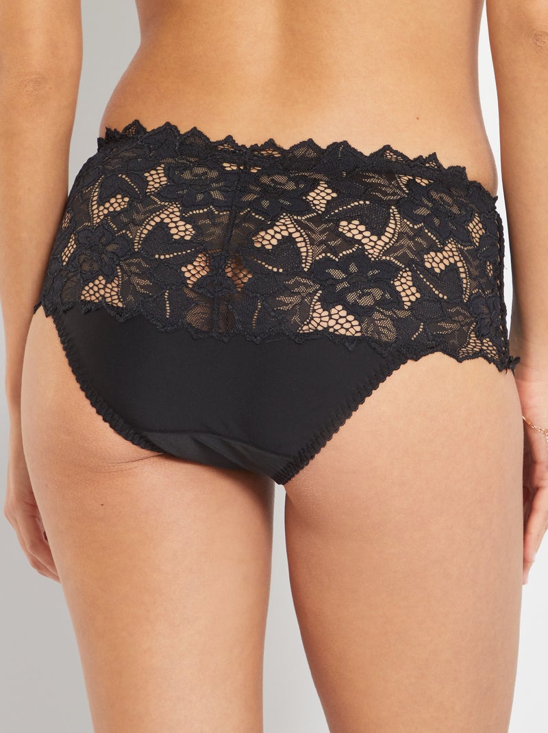 Culotte in pizzo 'Sans Complexe' nero - Kiabi