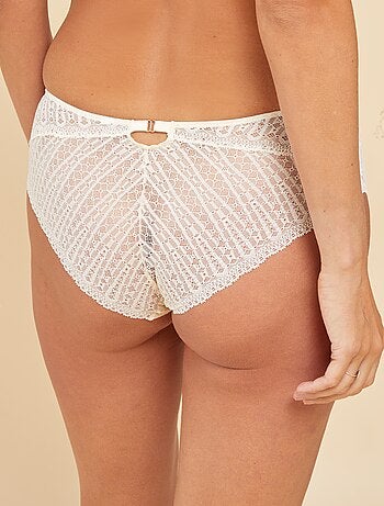 Culotte in pizzo traforato - Ottobre rosa