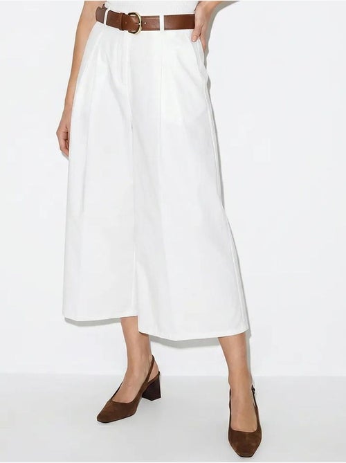 Culotte plissettate a vita alta a gamba ampia lucci - Kiabi Culotte plissettate a vita alta a gamba ampia lucci - Kiabi