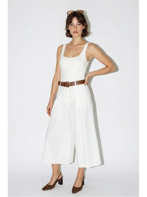 Culotte plissettate a vita alta a gamba ampia lucci - Kiabi Culotte plissettate a vita alta a gamba ampia lucci - Kiabi