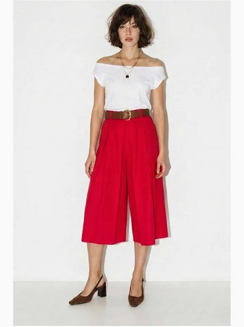 Culotte plissettate a vita alta a gamba ampia lucci - Kiabi Culotte plissettate a vita alta a gamba ampia lucci - Kiabi