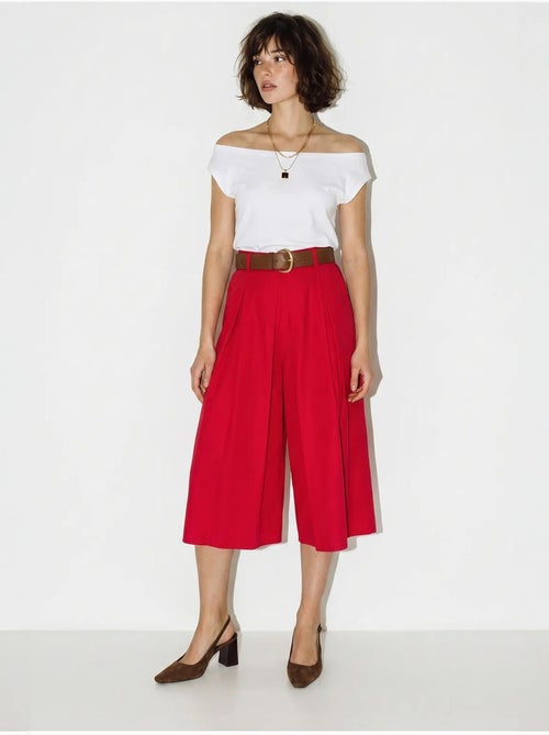 Culotte plissettate a vita alta a gamba ampia lucci - Kiabi Culotte plissettate a vita alta a gamba ampia lucci - Kiabi
