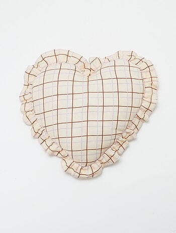 Cuscino a cuore in garza di cotone (50 x 45 cm)