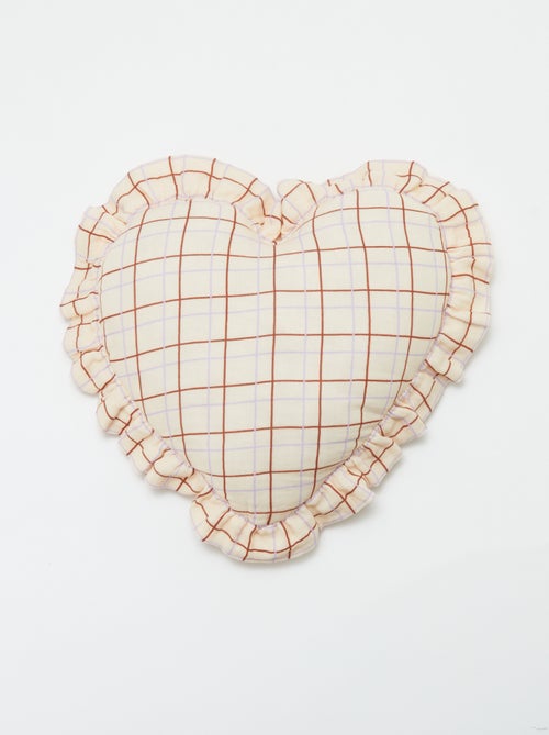 Cuscino a cuore in garza di cotone (50 x 45 cm) - Kiabi
