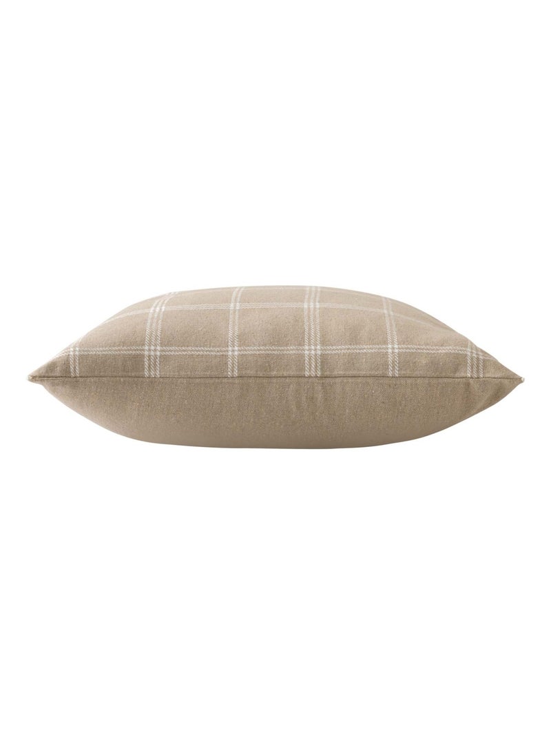 Cuscino a quadri rimovibile in policotone intrecciato Beige sabbia - Kiabi