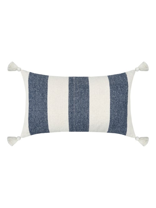 Cuscino a righe blu con pompon - Kiabi