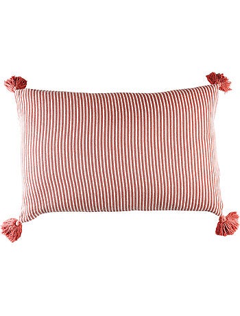 Cuscino a righe con nappe