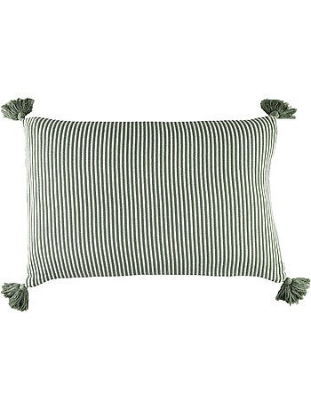 Cuscino a righe con nappe