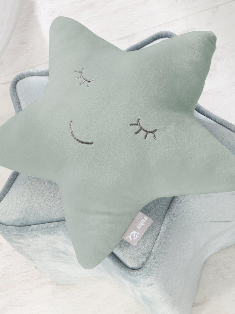 Cuscino bimbo stella ricamata – "Roba Style" Verde acqua - Kiabi
