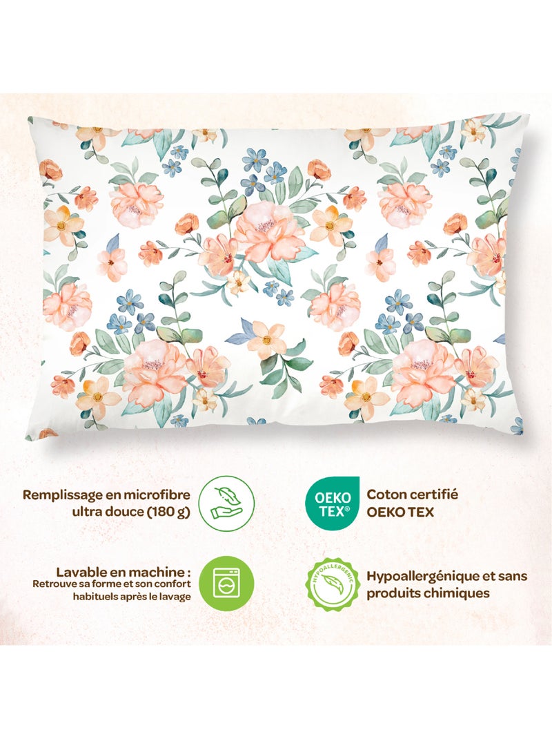 Cuscino con federa inclusa - Cotone OEKO-TEX | SUPERBE BEBE Bianco Rosa Blu - Kiabi