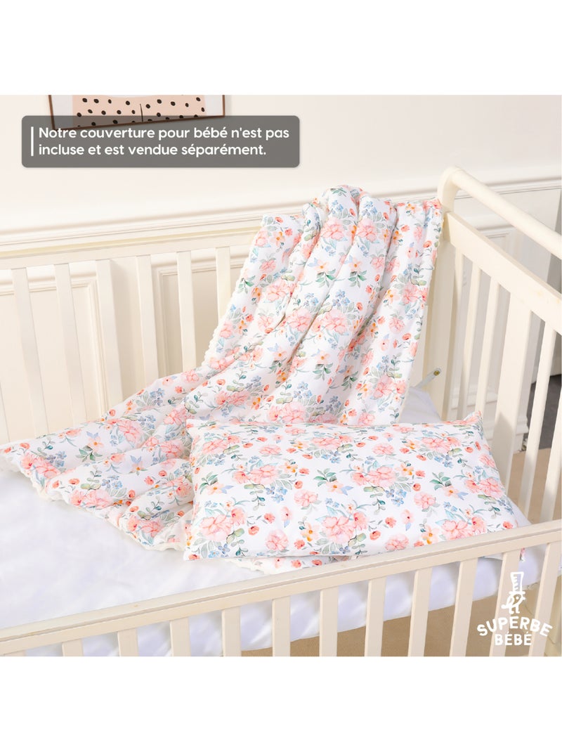 Cuscino con federa inclusa - Cotone OEKO-TEX | SUPERBE BEBE Bianco Rosa Blu - Kiabi