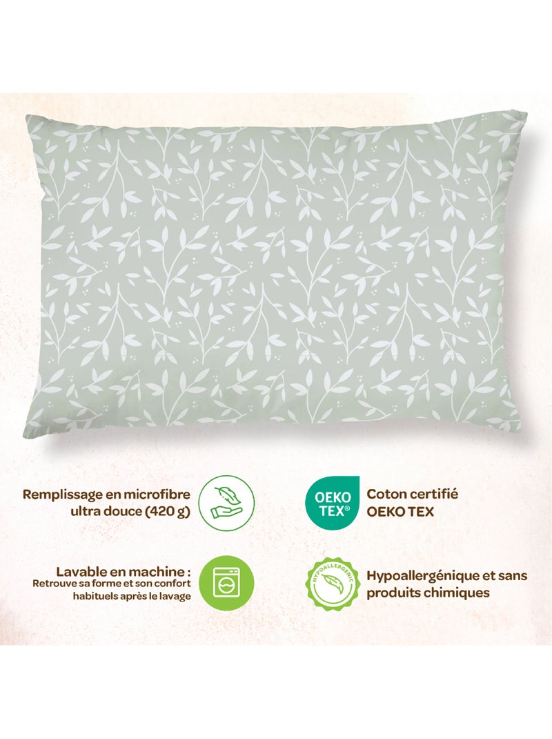 Cuscino con federa inclusa - Cotone OEKO-TEX | SUPERBE BEBE Bianco Verde - Kiabi