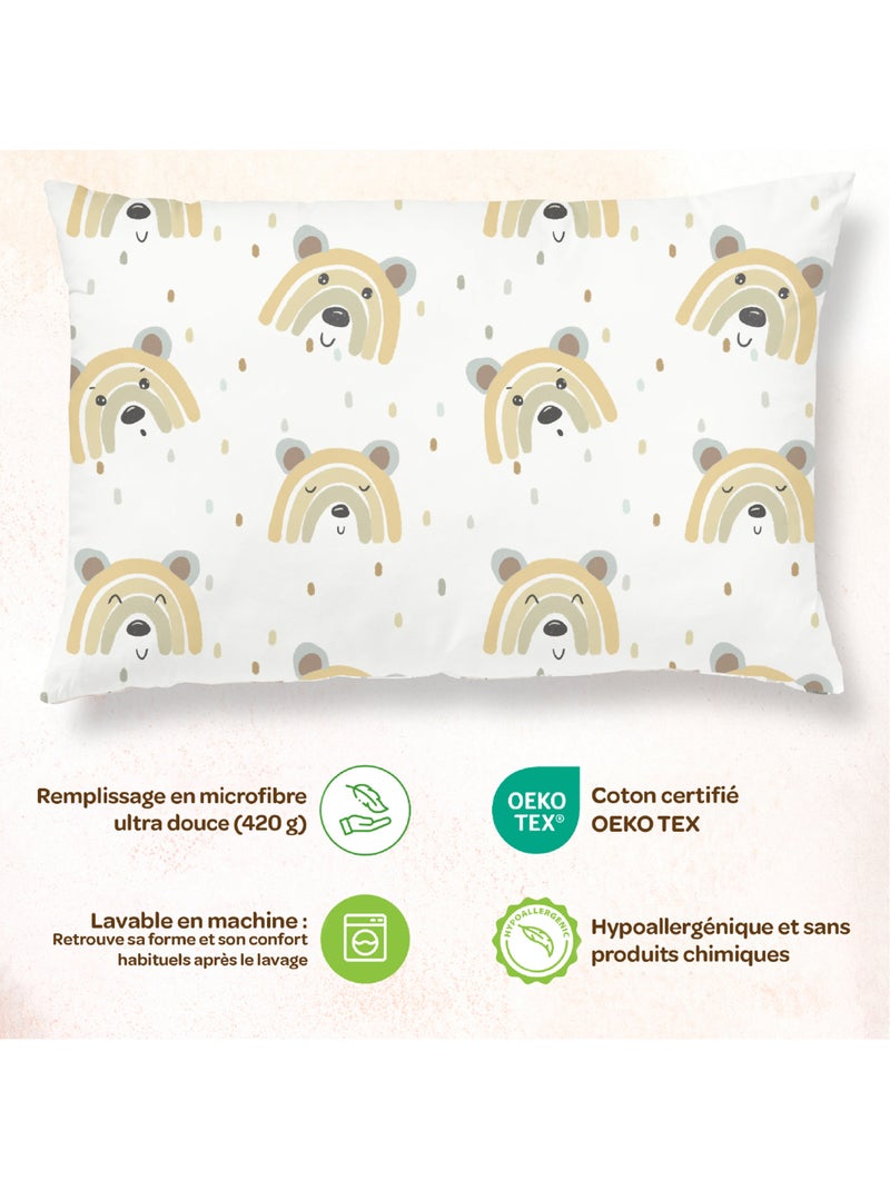 Cuscino con federa inclusa - Cotone OEKO-TEX | SUPERBE BEBE Blu grigio chiaro Nero - Kiabi